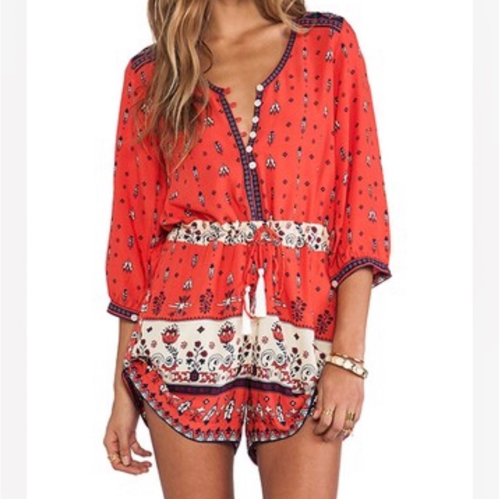 Spell and the Gypsy Collective Desert Wanderer Playsuit in Sunset - Picture 2 of 11